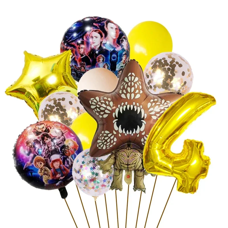 1 Set Cartoon 'Seltsame Geschichte' Folienballons, Fleischfressende Blumen Festivaldekoration, Latex Geburtstagsparty Ballons, Weihnachtszubehör – Detail 4