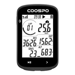 COOSPO CS300 Wireless Bicycle Computer GPS Bike Speedometer Odometer 2.6in Bluetooth ANT+ IPX7 Altitude APP Sync for Strava TP