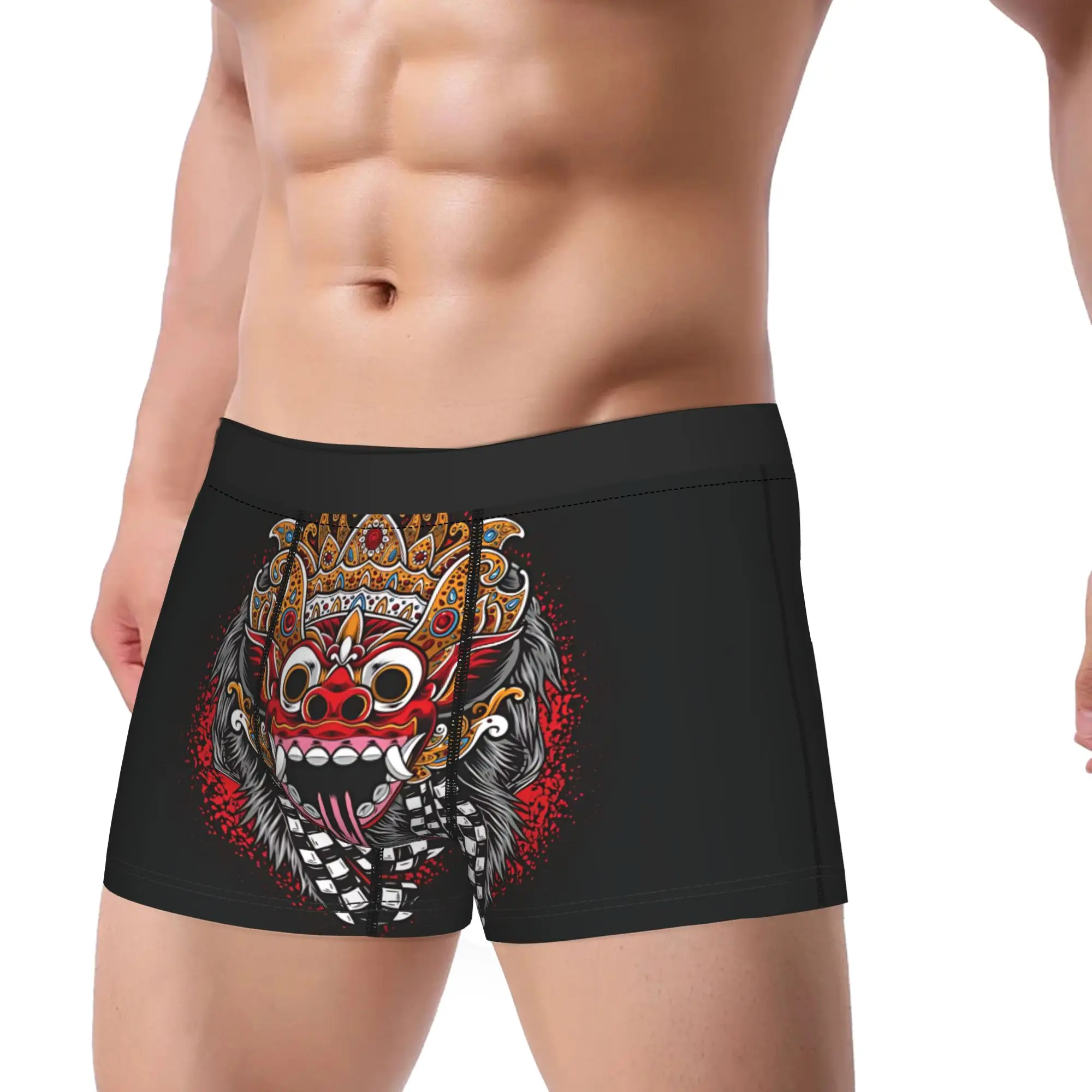 1piece B-Barong Red Splash Long Tongue Underpants Breathbale Panties Man Underwear Comfortable Shorts