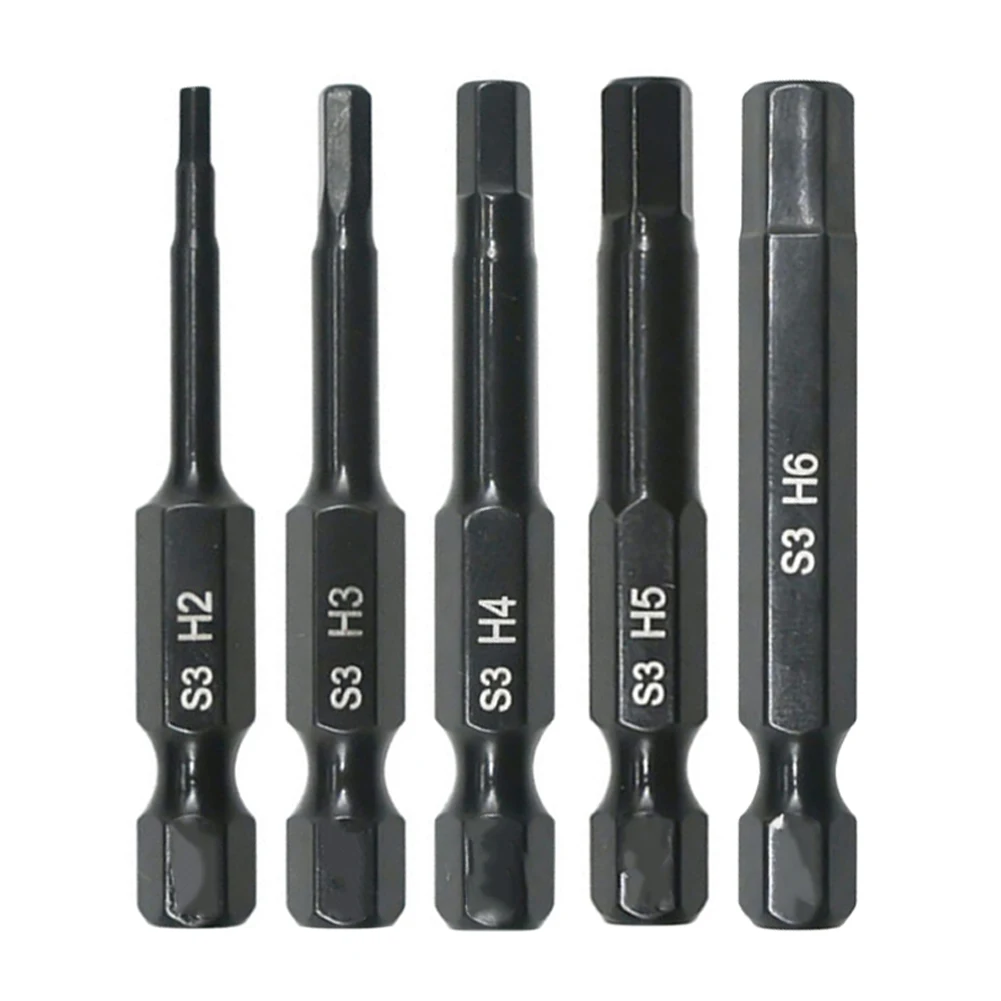 5PCS Magnetic Hex Head Drill Bits Screwdriver Bits Set For H2-H6 Hexagon Bits Replacement Parts For Power Tools