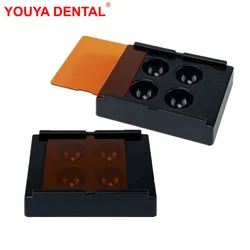 4 Hole Dental Shading Light Box Dental Veneer Storage Box Case Teeth Patch Denture Retainer Molar Box Container Dentist Material