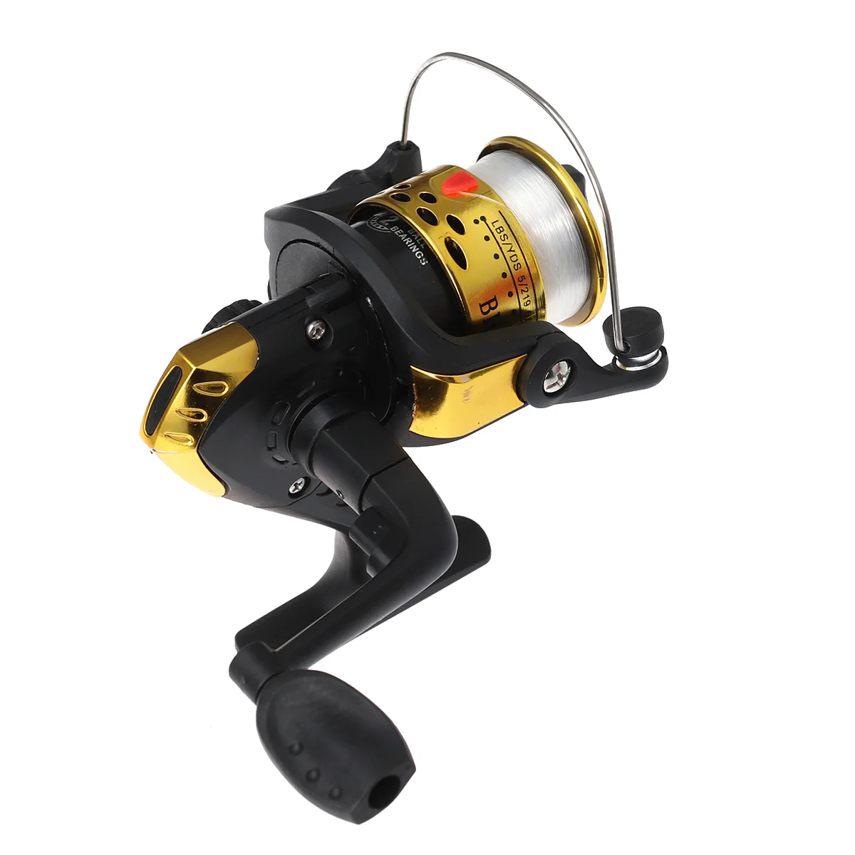 200 Small Fishing Reel Aluminum Fishing Reel with Cable for Saltwater or Freshwater Fishing (Golden)