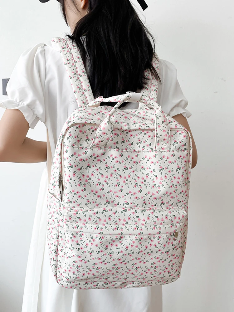 

Женский студенческий рюкзак большой емкости, холст, дорожный рюкзак для ноутбука, регулируемый ремень, студенческая повседневная сумка