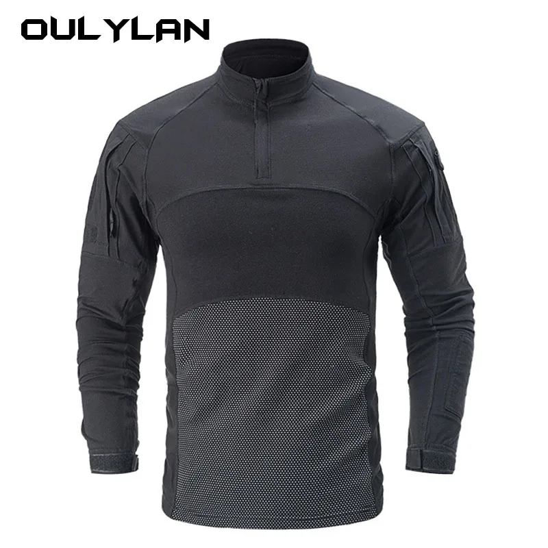 

Oulylan Tactical Shirt Men Camouflage Paintball Long Sleeve T Shirt Multicam Cotton Combat Shirts Camo Outdoor Sport T-Shirt