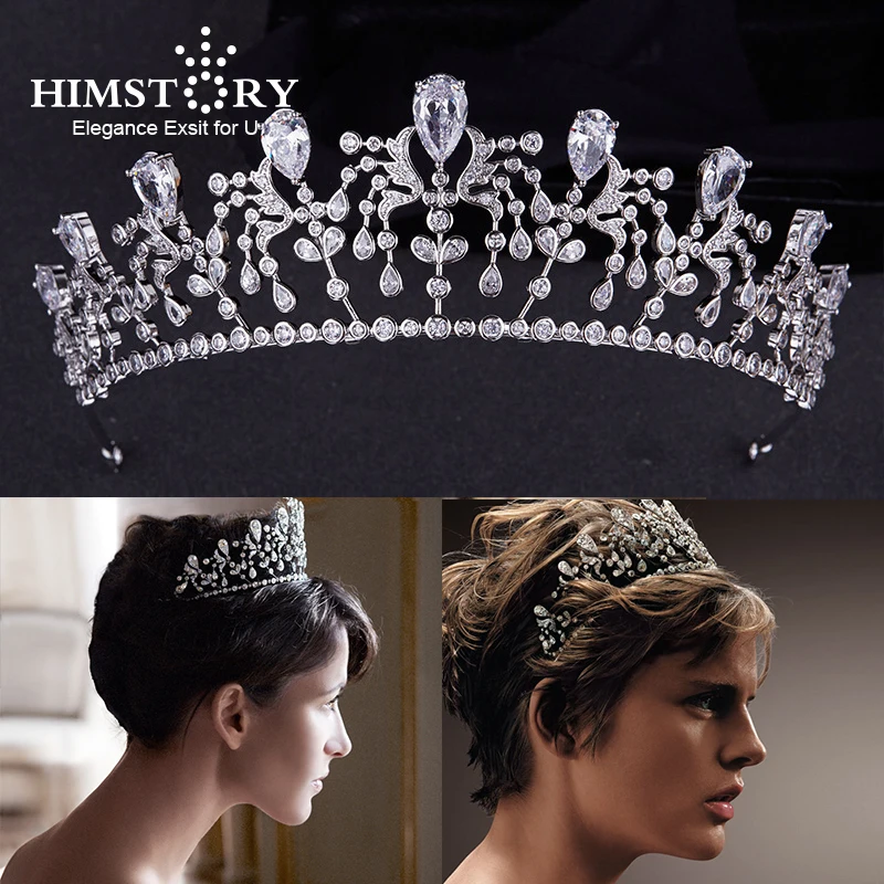 Himstory High Quality Crystal Tiaras Girl Birthday Graduation Ceremony Crown Bride Wedding Hair Accessories Headdress