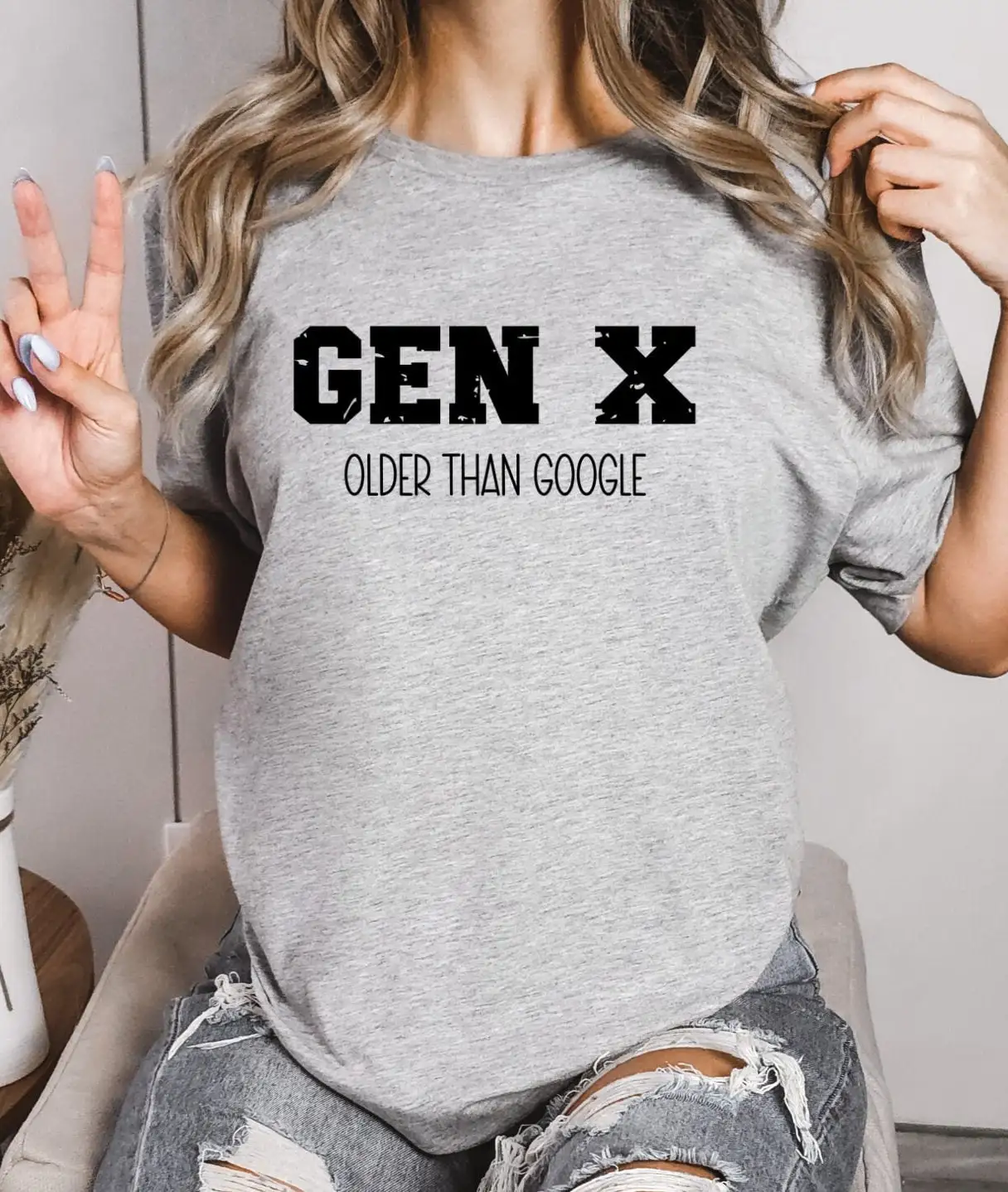 GEN X Funny T Shirt Older than Google for Her Him MinimalisT