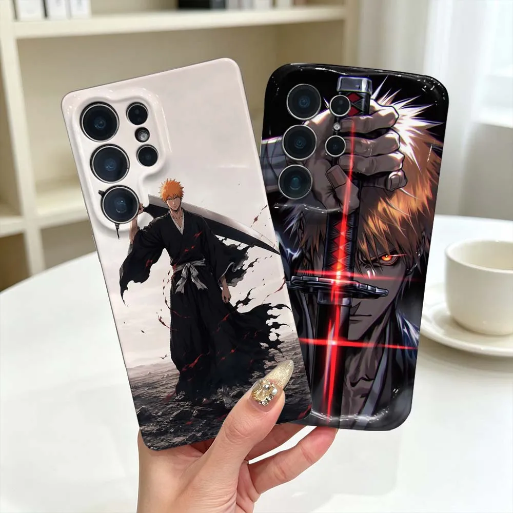 Deluxe Bleach Ichigo Kurosaki‌ Phone Case For Samsung Galaxy S26 S25 S24 S23 Ultra FE Plus Feilini Hard Case Wave Oil Soft Case