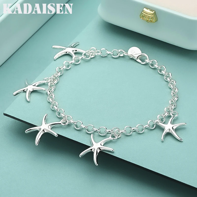 

Beauty Fashion Top Quality 925 Sterling Silver Jewelry Charm Stars Bracelets Cute Chain For Women Lady Gifts H193