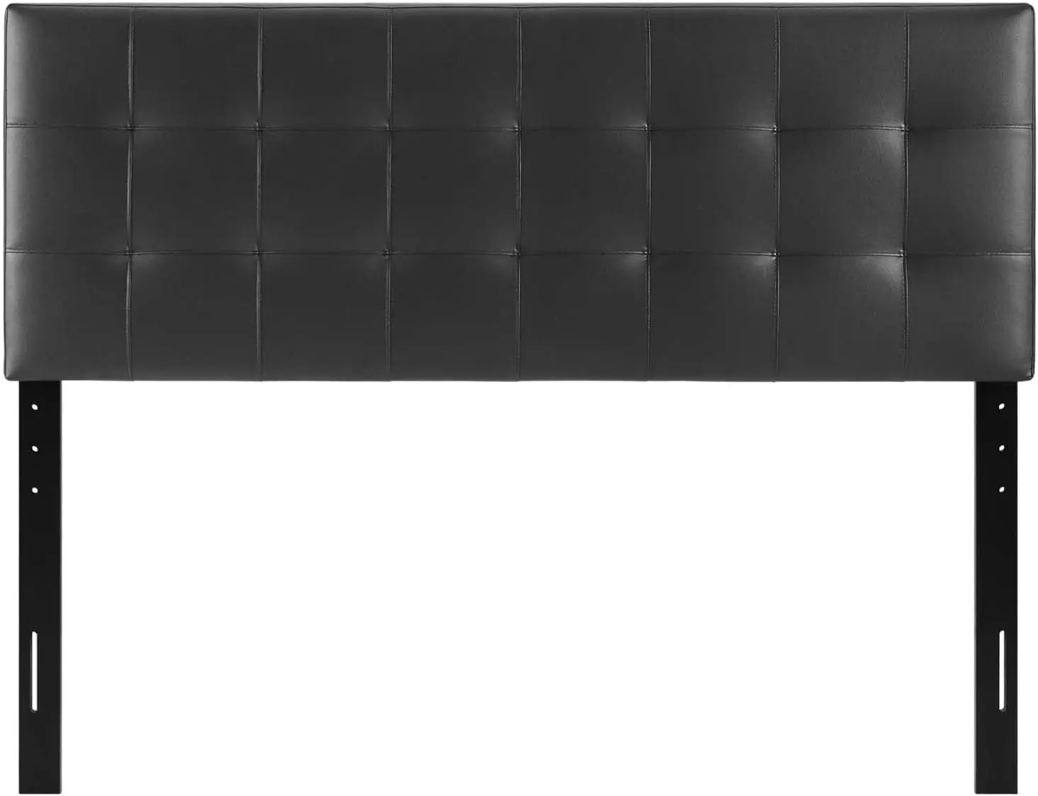 

Tufted Faux Leather Upholstered King Headboard in Black