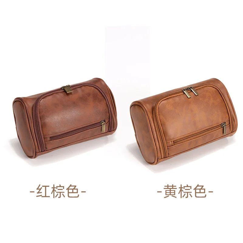 New in Handheld Pu Skin Makeup Bag Retro European and American Makeup Bag Advanced Waterproof Travel Wash Bag