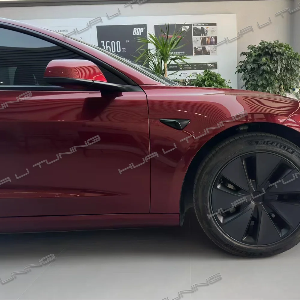 Car Wrapping Vinyl Film For Tesla Model 3 Highland 2024 or Universal Auto PET Liquid Red Highest quality Scroll Wrap up