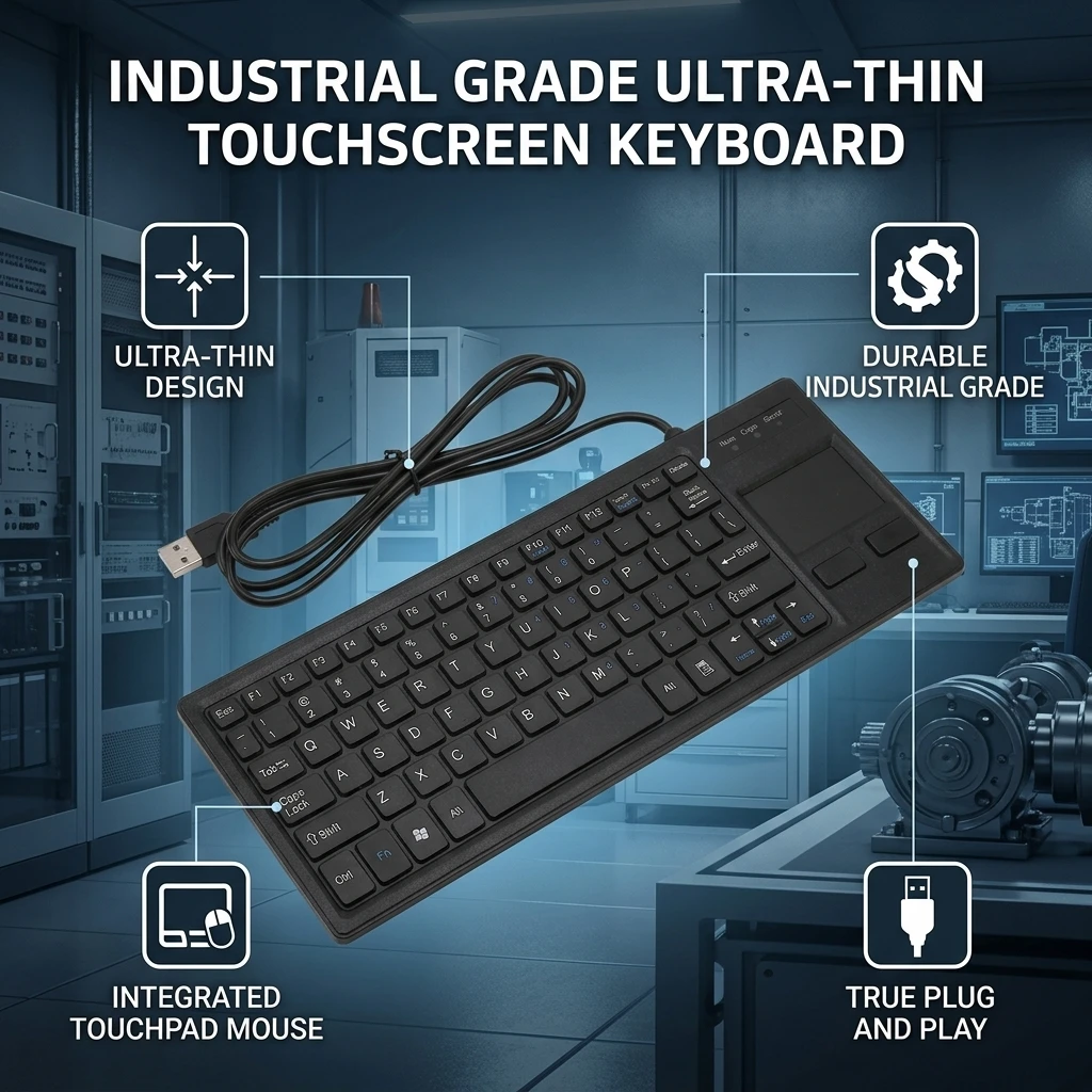 Portable Touchpad Wired Keyboard Ultra Thin Mini Compact Touch Keyboard K 800 Touchpad Keyboard with HUB Function