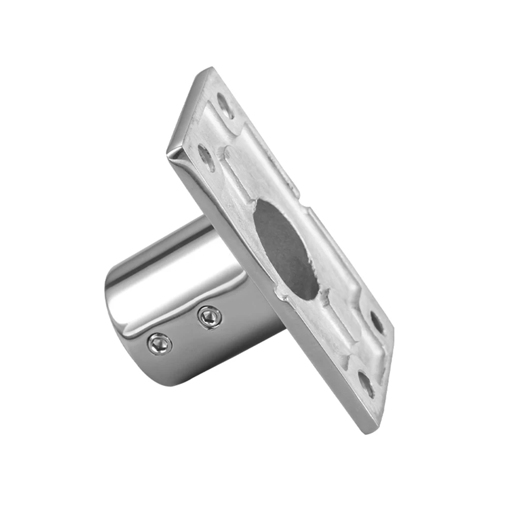 90 °   قارب 316 الفولاذ المقاوم للصدأ 22/25/30/32 مللي متر درابزين تركيبات Stanchion مستطيلة قاعدة أنبوب الأنابيب قاعدة تركيب بحري