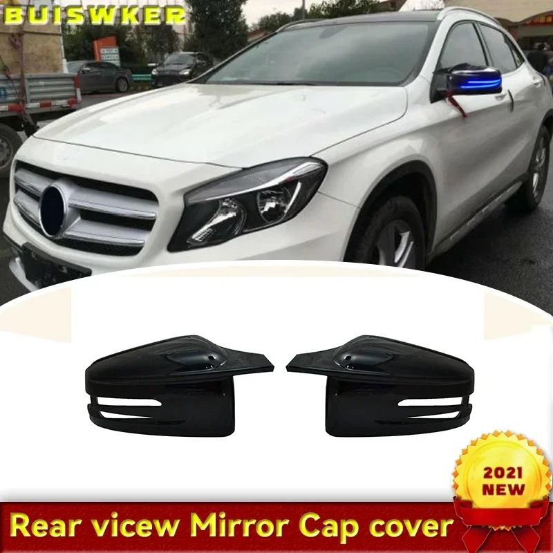 

Side Mirror Cap Covers Black For Mercedes BENZ W176 W246 W212 W204 C117 X156 X204 W221 C218 A B C E S CLA GLA GLK Class