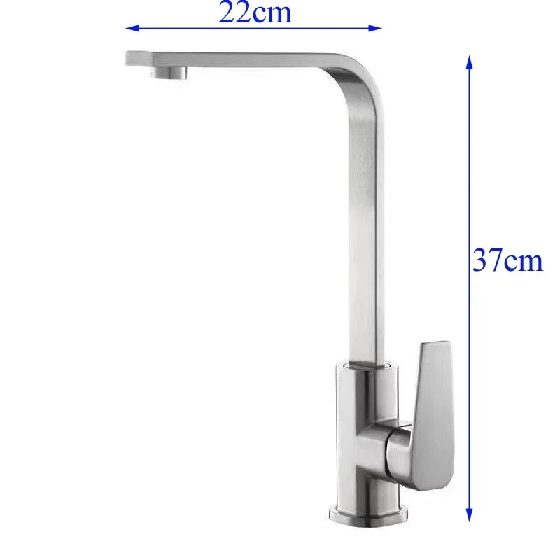 Splash-Proof Stainless Steel Basin Faucet with Hot & Cold Water Mixer, Single-Hole Kitchen & Bathroom Tapware, Easy Installation