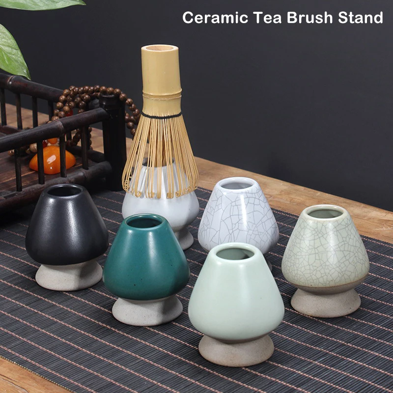 Ceramic Matcha Green Tea Chasen Holder Stand Bowl Bamboo Whisk Grinder Brushes Tea Tools Holder Tea Accessories Teaware