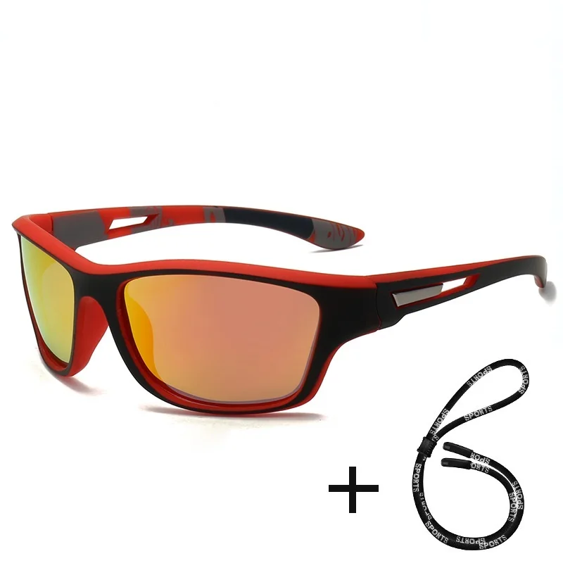 Gafas de sol deportivas polarizadas con cadena para hombre y mujer, lentes Retro de diseñador de marca, para ciclismo, escalada, pesca, UV400