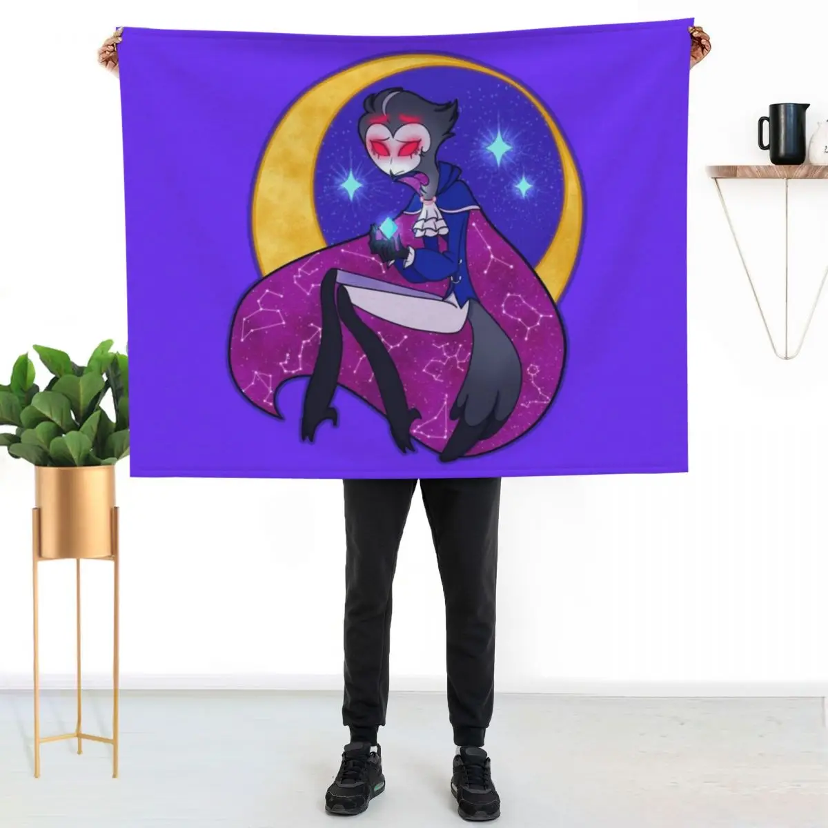 

Helluva Boss: Stolas Throw Blanket Cozy Home Blanket Gift for Christmas Holiday