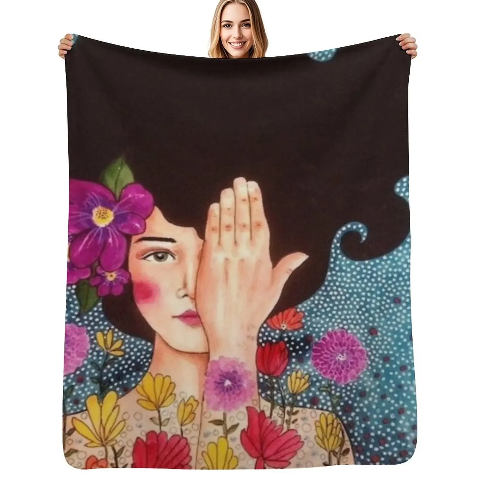 

hülya zdemir vibrant women Throw Blanket Single Blankets For Bed Baby Winter beds Blanket