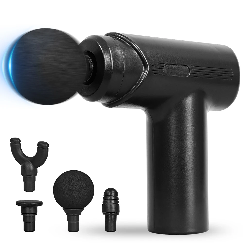Elektrische Massagepistole für Tiefengewebe mit 4 Aufsätzen für Gesicht, Arme, Rücken, Beine, zur Muskelentspannung für den ganzen Körper, Rücken, Arme, Sport und Fitness