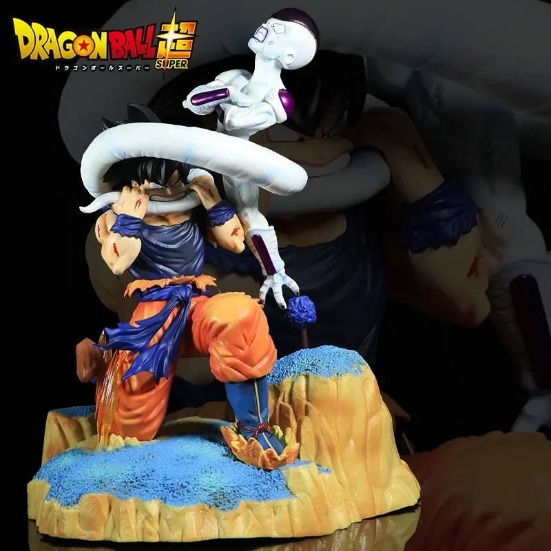 Bandai Seven Dragon Ball Series Goku Bites Flisa's Tail อะนิเมะเดสก์ท็อปตกแต่งรวบรวมรูปปั้นของเล่นคริสต์มาสของขวัญ