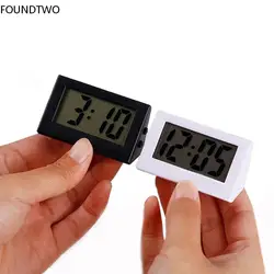 Mini LCD Digital Dashboard Clock Desktop Electronic Clock Mute Portable Clock Silent Desk Time Display Clock For Home Office Car