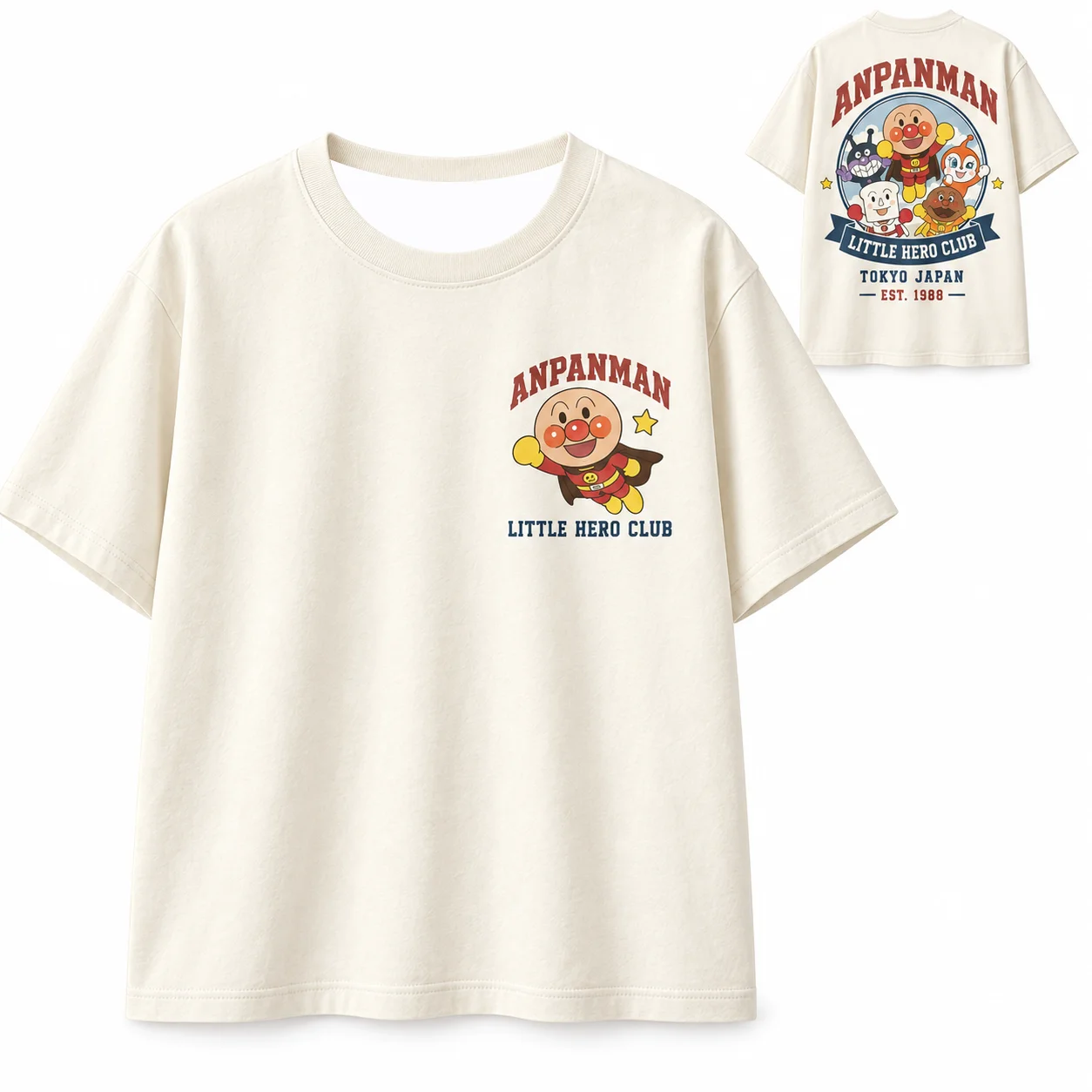 2026 New Anpanman Men Women Kids T-Shirt Little Hero Club Short Sleeve Tee Cute Japanese Character Print Family Matching Clothes