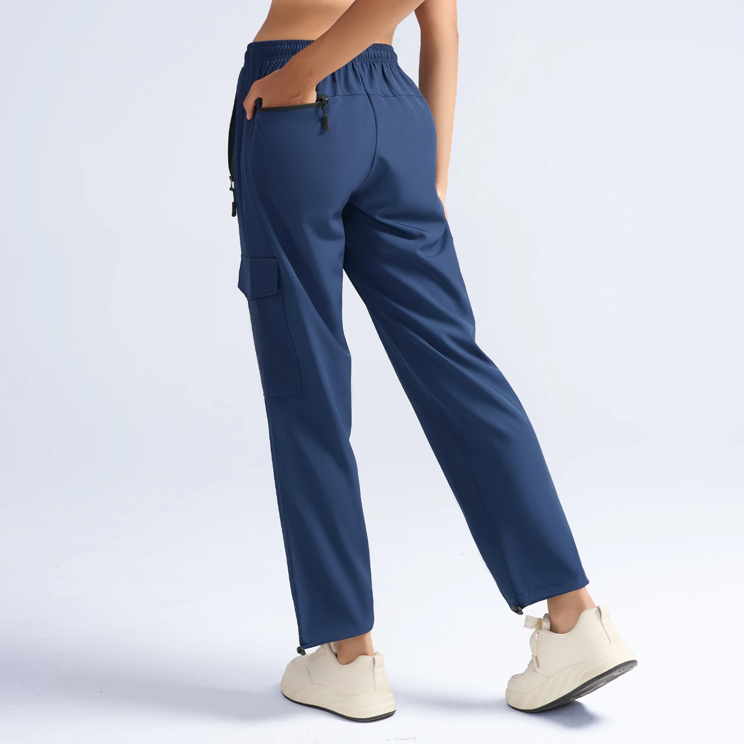 النساء جيوب سستة الرباط تشغيل الرياضة طماق ركض النساء سريعة الجافة رياضي الصالة الرياضية اللياقة البدنية Sweatpants ممارسة السراويل