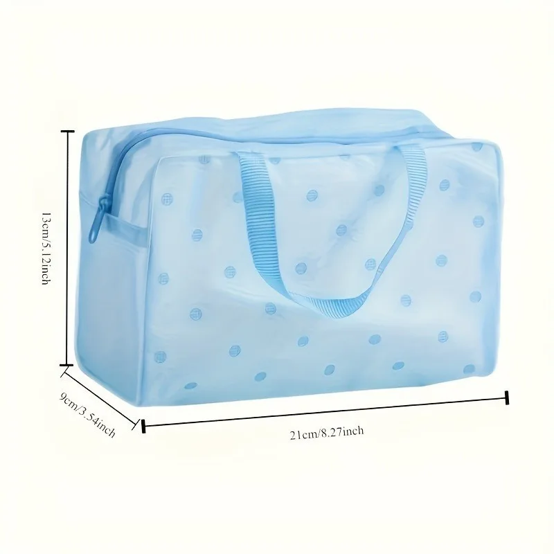 2pcs PVC Cosmetic Bag Set - -Adult Water-resistant Transparent Makeup Pouch Set with Secure Zipper Closure (random color)