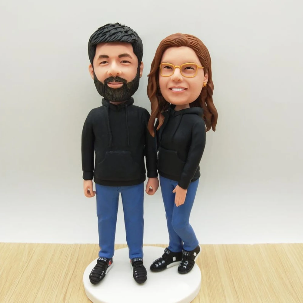 

Custom Bobblehead from Photo Personalized Clay Doll Figurine Special Gift for Him Her Couple Wedding Birthday Anniversary