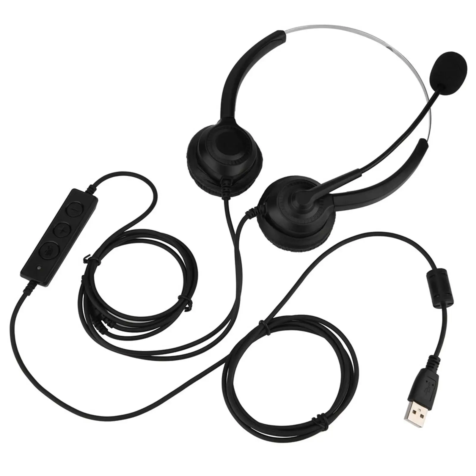 

USB Call Center Headset with Mute & Noise Cancelling Microphone - Professional Call Center Audifono