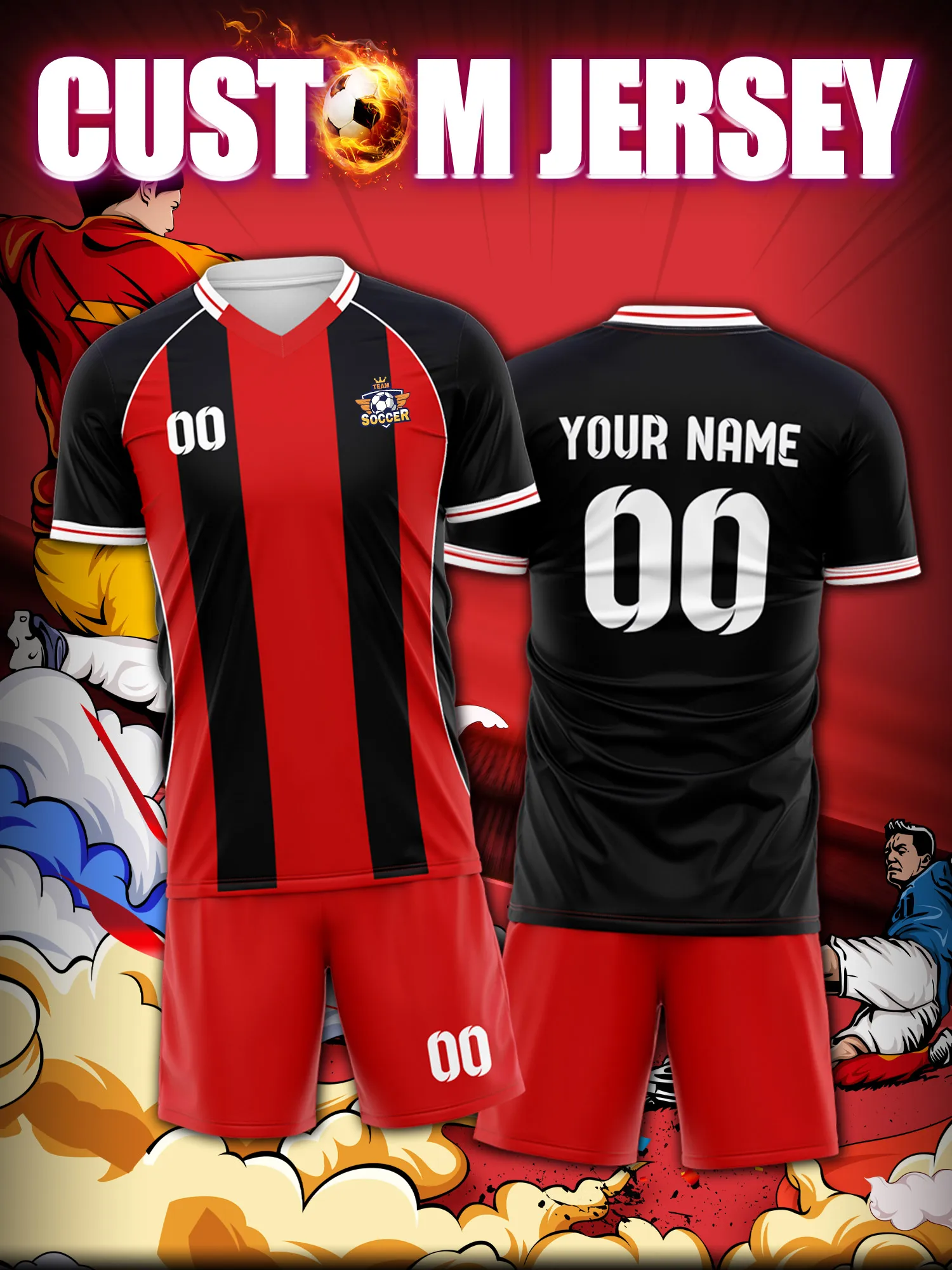 

Футболка для болельщиков с индивидуальным дизайном, номером и именем, онлайн-дизайнерская футболка для фан-клуба с возможностью персонализации.