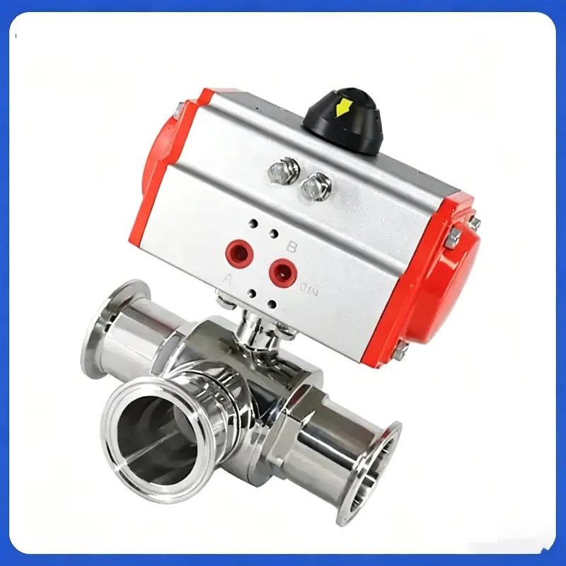 

Stainless Steel Tri-clamp Sanitary Pneumatic Three-Way ball Valve for Sanitary Applications