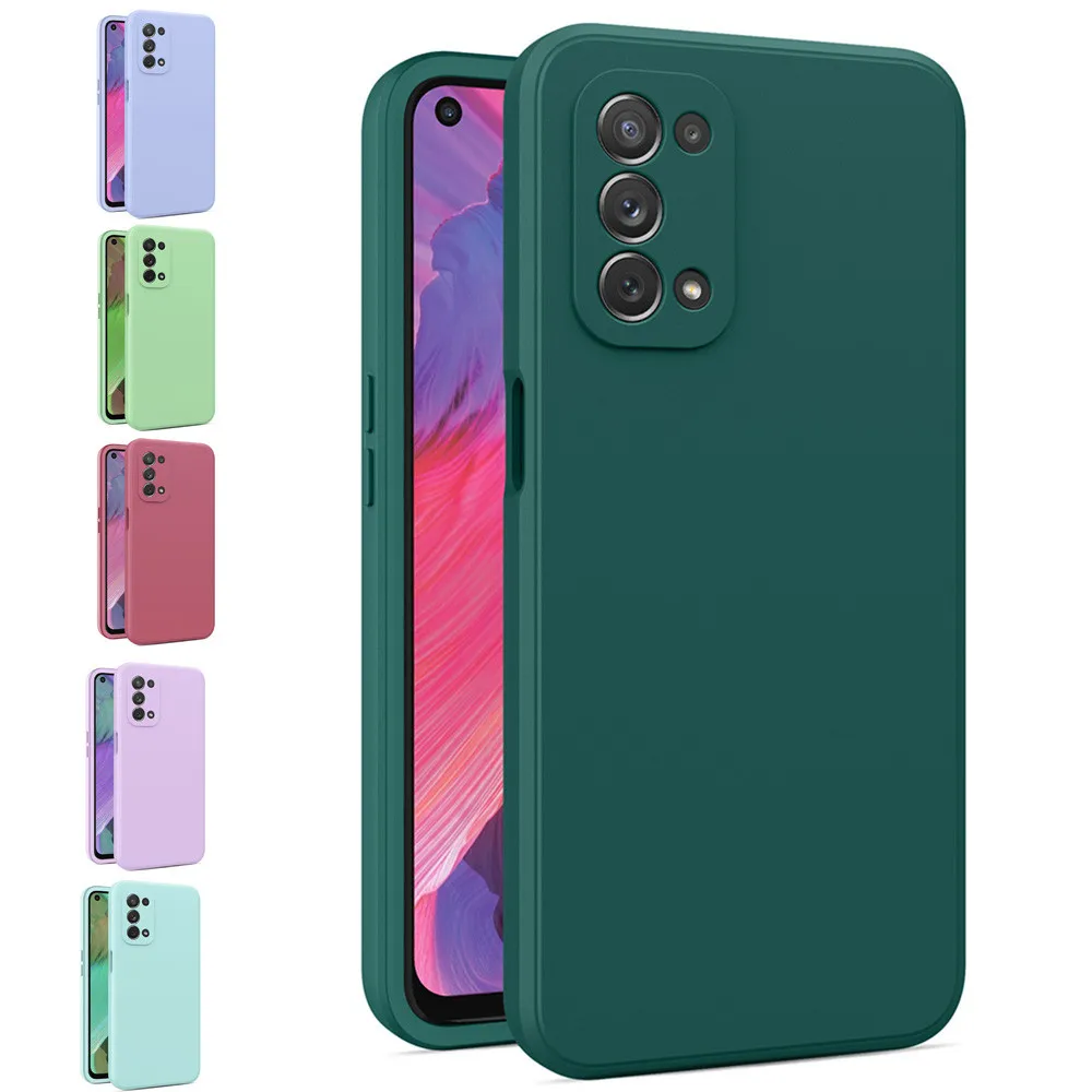 For Oppo A74 5G 4G Square Liquid Silicone Case For Oppo A53 A54 A94 Lens Protector Phone Cover on Oppo A74 A53 A54 A94 5G Cases