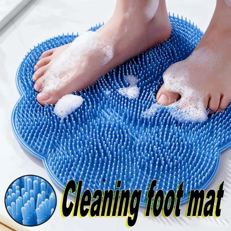 Bathroom massage mat, multi-functional foot scrubber mat, anti-slip shower foot pad for back, bathroom floor mat, shower pad