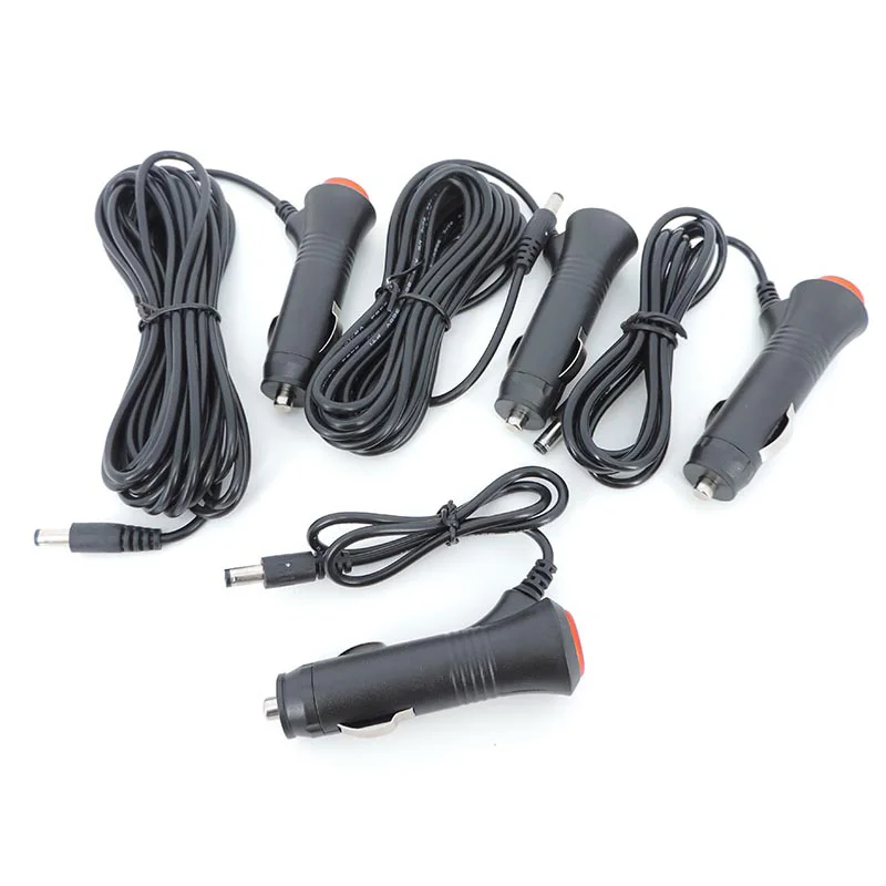 Ładowarka samochodowa DC 12V 24V Zapalniczka Przedłużacz kabla zasilającego Przełącznik przewodu do monitora samochodowego Kamera 2.1x5.5mm 0.5m-5m — zdjęcie 6