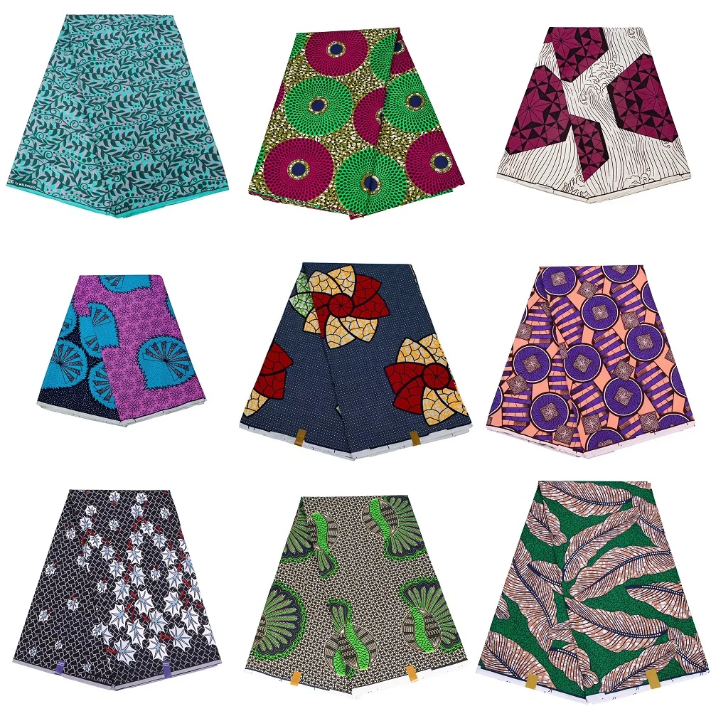 Tela africana Ankara de poliéster barata en liquidación, estampada con motivos africanos, 3 yardas/6 yardas, tela estampada africana para coser vestidos