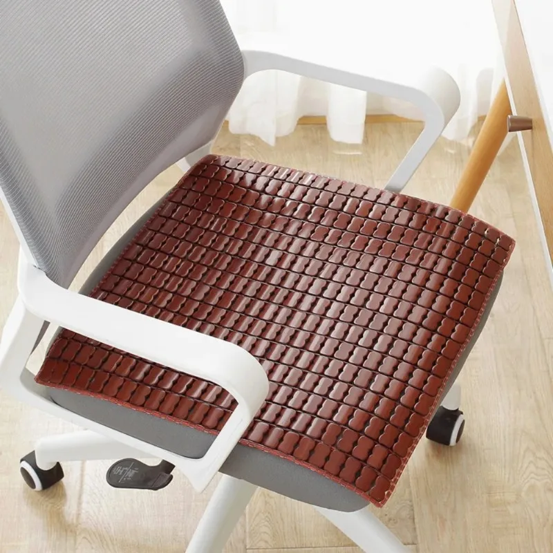 Summer Simple Bamboo Summer Cool Mat Breathable Square Salon Cushion Not Touching Foldable Chair Mat Sofa for Study Room Office