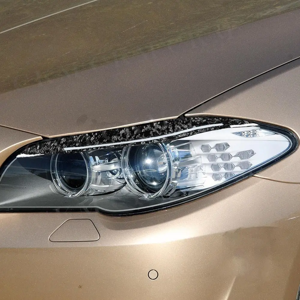 

Накладки на фары CKMUUER из кованого карбона для BMW 5 серии F10 F18 520 525 2010-2016, декоративные накладки на передний бампер