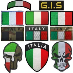 Italian Flag Patch Tactical  Fabric Sticker Logo GIS Armband  Sticker IR Reflective PVC Outdoor Backpack Clothing