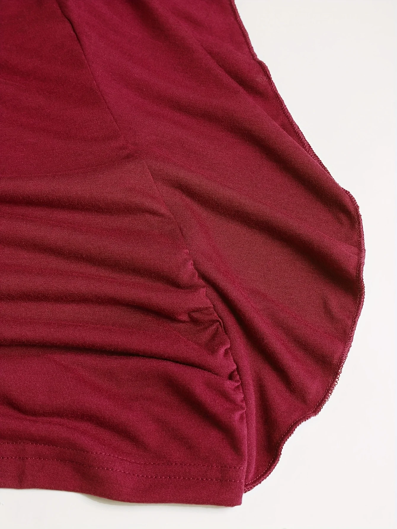 2025, beliebter Stil, großes Damen-T-Shirt mit Schmetterlingsärmeln, Rüschen und Falten, einfarbig, schräge Knopfleiste – Detail 18