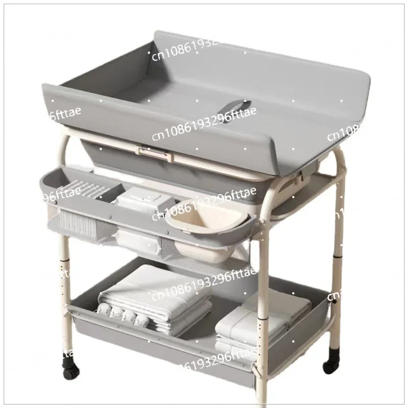 Newborn Multifunctional Bath Table Integrated Bathtub Foldable Changing Table Baby Diaper Table