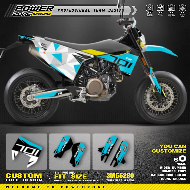 

PowerZone Custom Team Graphics Decals Stickers For Husqvarna Decal 2015-2020 701 SUPERMOTO ENDURO 2015-2017 2018 2019 2020