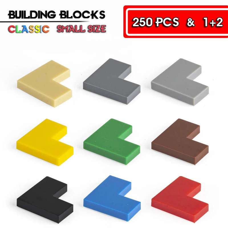 

250pcs Small particle light plate plane right angle 2 + 1 compatible building block accessories bulk parts light panel