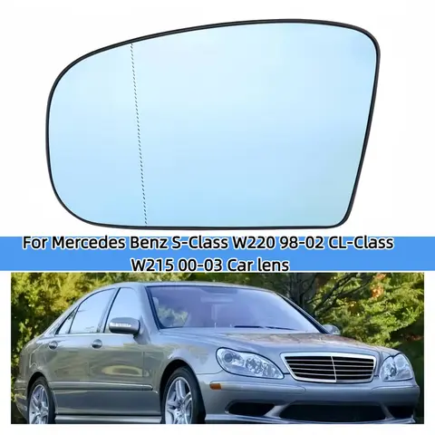 메르세데스 벤츠 S-클래스 W220 98-02 CL-클래스 W215 00-03 차량용 좌/우측 사이드 히팅 미러 글라스 후방 미러 렌즈