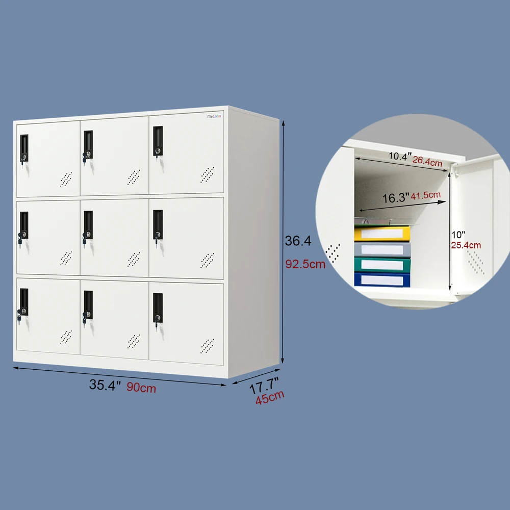 White Steel Storage Lockers Commercial Modern Metal for Home Workshop & Warehouse (US, CA, UK, ES, IT, FR, DE FREE SHIPPING)