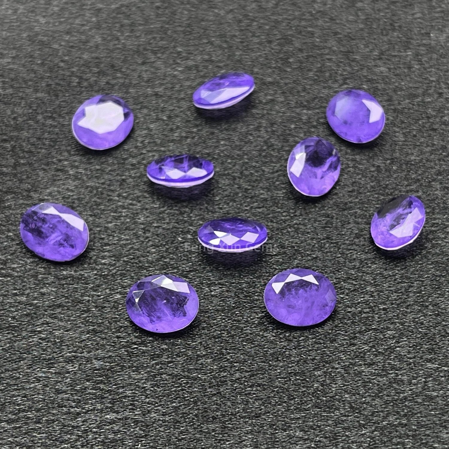 Wholesale Violet Loose Stone CBX25 3x4~12x16mm Oval Shape Cut Synthetic Crystal Glass Spliced Fusion Gemstone For Jewelry