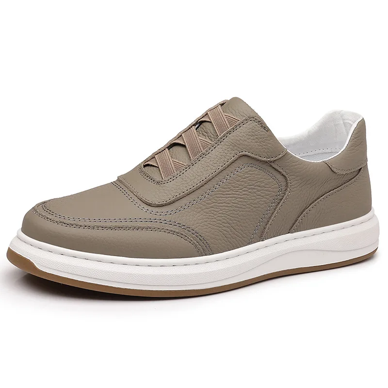 

Summer Autumn Cow Leather Sneakers for Men Solid Color Hallow Designer Board Shoes Male New Designer Fashion Casual Shoes Man