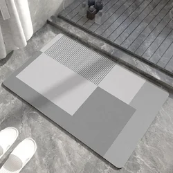 Non-Slip Diatomite Bath Mat Quick Drying Bathroom Rug Super Absorbent Diatomaceous Earth Bath Mat for Bathroom Kitchen Foot Mats