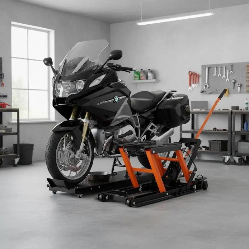700kg - Hydraulischer Motorradheber - Verstellbarer 120-385mm Montageständer - Motorrad-Hebeständer - Schwerlast-Motorradständer für Garage & Außenwartung